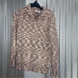 Liz Claiborne Pink Neutrals Marble Printed Knit Sweater